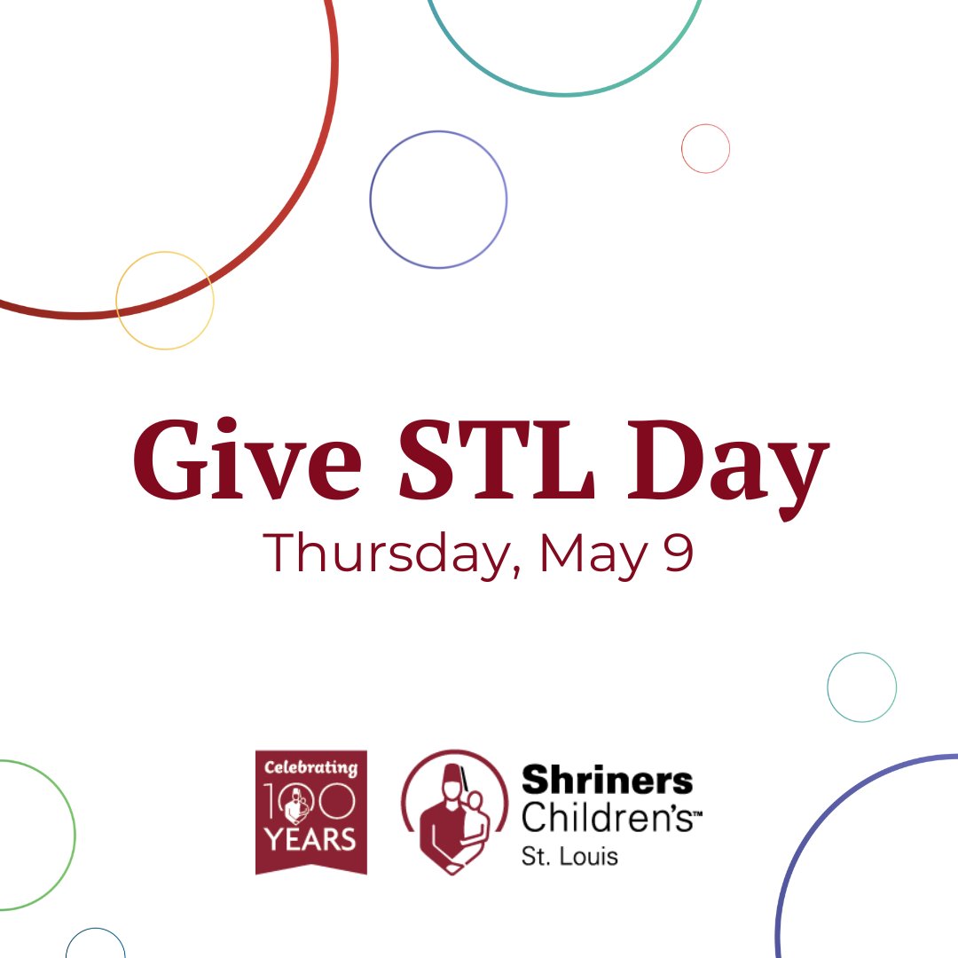 ShrinersStLouis's tweet photo. At Shriners Children’s St. Louis, we’re dedicated to providing care regardless of a family’s insurance status or ability to pay. Join us for Give STL Day tomorrow, May 9! 

You can donate at: https://t.co/J9foLckru2

#GiveSTL #StLouis #STL #Philanthropy #Hope @shrinershosp https://t.co/1IUvYtsqj9