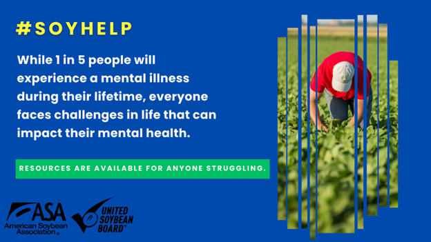 You can’t avoid farm stress, but you can manage it. This May during #MentalHealthMonth, ASA & @UnitedSoy are once again sharing resources to combat #FarmStress and offer #SoyHelp. If you or someone else is struggling, find updated info/resources here: ow.ly/caYs50IYfIb
