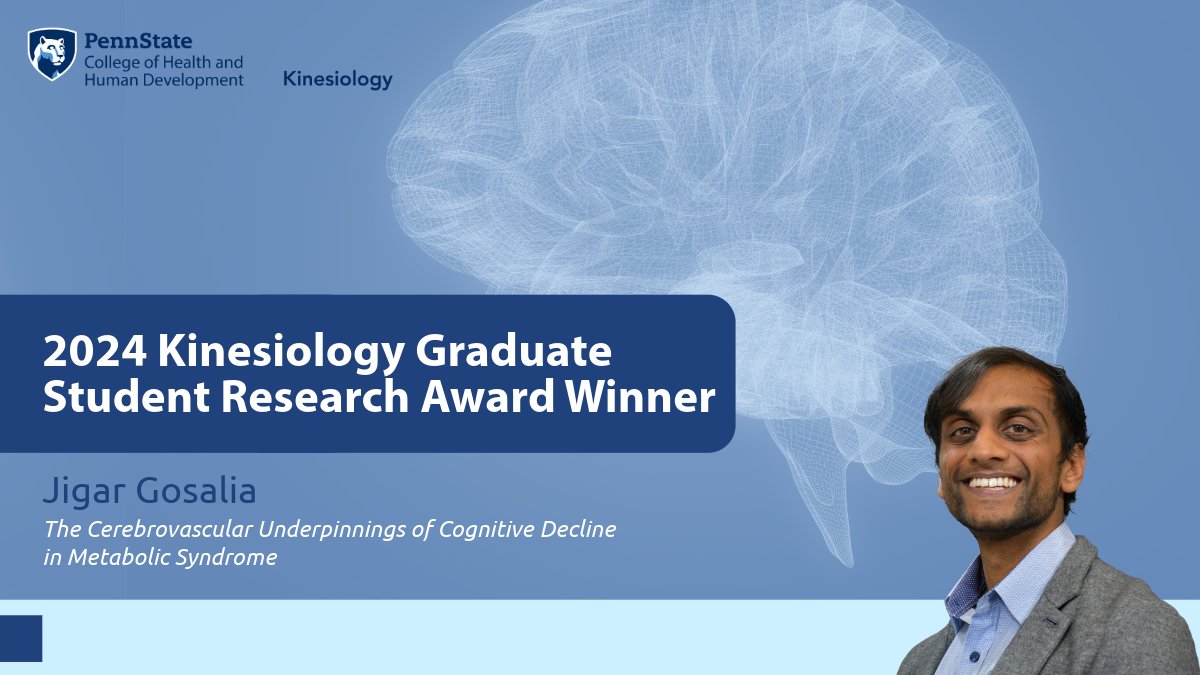 Congratulations to Jigar Gosalia for winning the 2024 Kinesiology Graduate Student Research Award with his groundbreaking presentation on the link between metabolic syndrome and cognitive decline! ow.ly/oR9I50RntF6