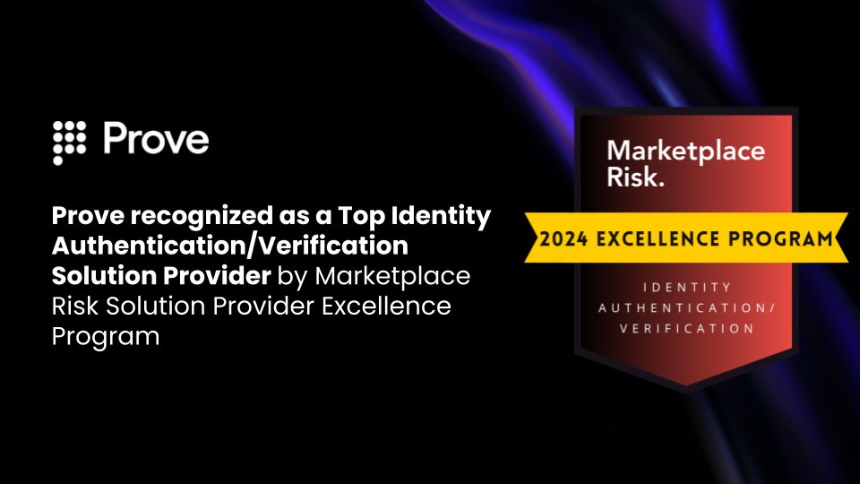 🏆 🎉 We are elated to announce that @ProveIdentity has been named a top Identity Authentication/Verification Solution Provider by @MarketplaceRisk Solution Provider Excellence Program! This recognition is a testament to the hard work and dedication of our amazing team in