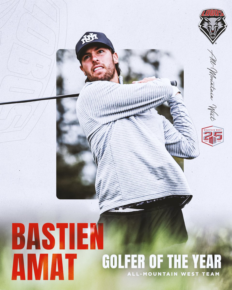 Proud of Bastien Amat, the 2023-24 @MountainWest Golfer of the Year!! #GoLobos