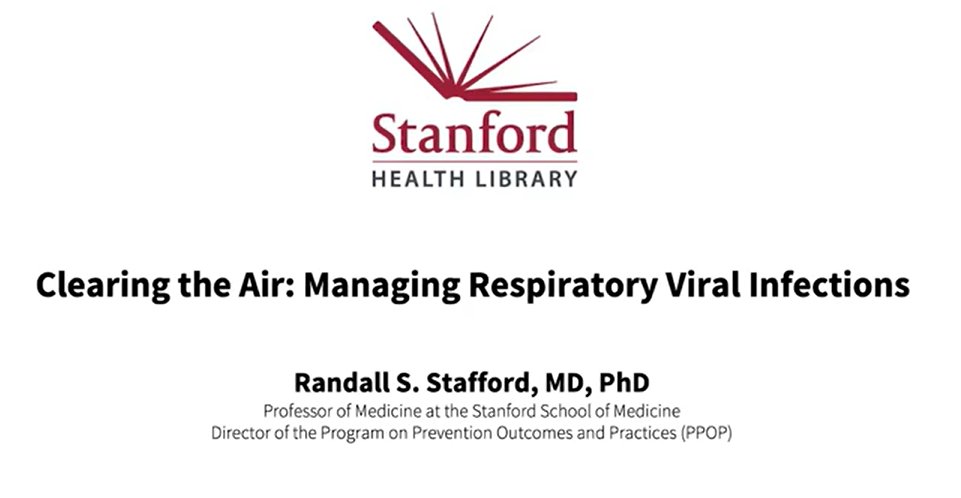 Randall Stafford, MD, PhD, talks about ways to manage symptoms of viral respiratory infections, including chronic cough, and when you should contact your doctor: peeref.com/webinars/exter… @StanfordHealth @Stanford @StanfordMed @StanHealthLib