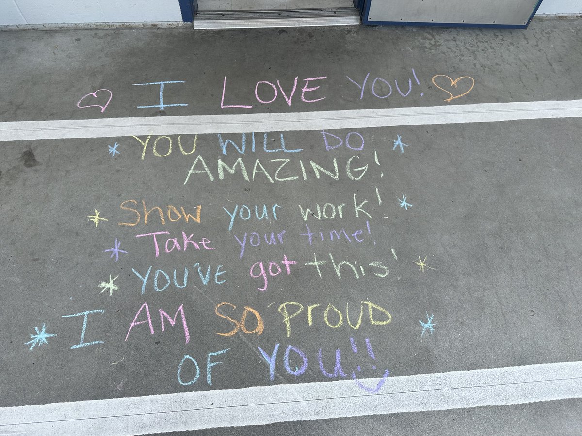 'YOU WILL DO AMAZING!' 🤩 @DickensonES staff left students encouraging messages to read before their end-of-the-year testing. The messages were written throughout the school in English and Spanish.