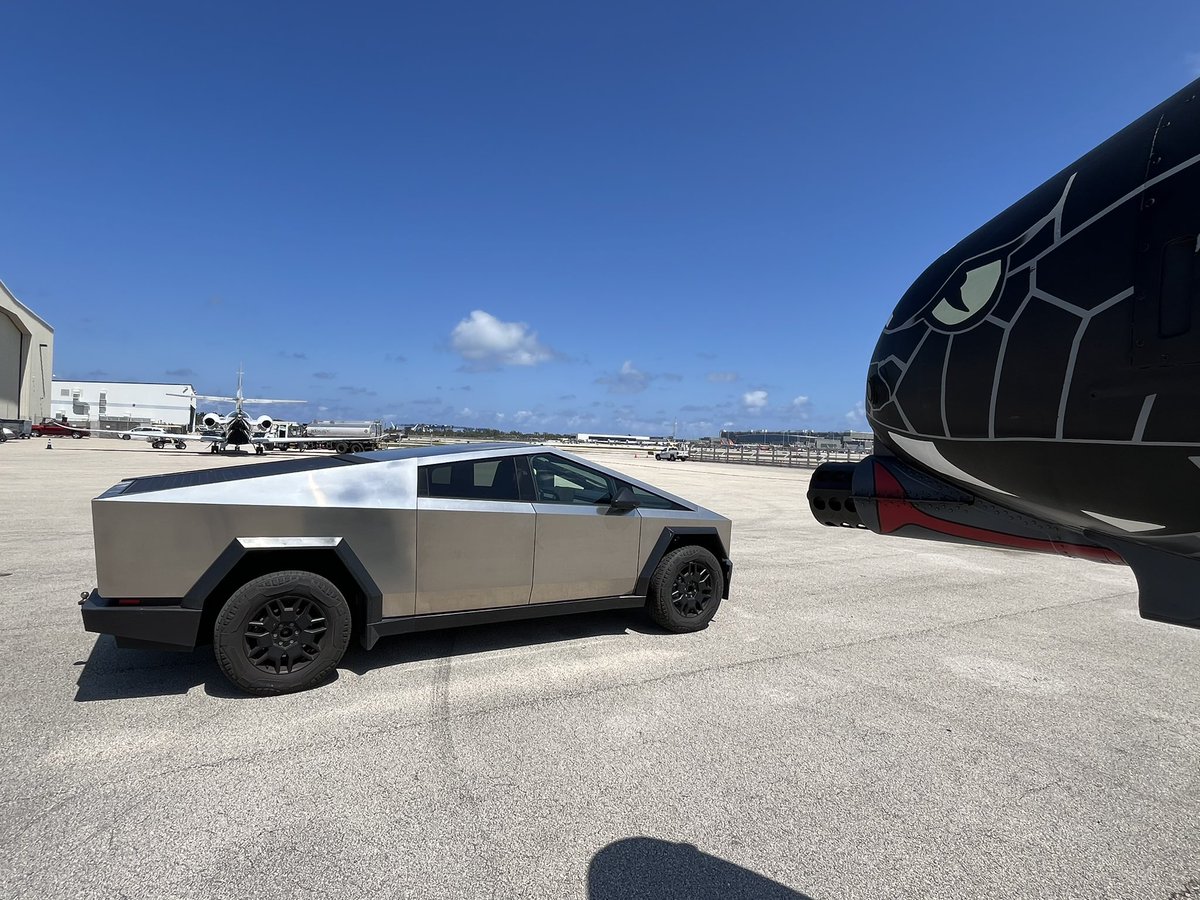 How bulletproof is it <a href="/elonmusk/">Elon Musk</a>?

#a10 #a10warthog #a10denoteam #brrrt #airshow #airdotshow #fortlauderdaleairshow #tesla #teslamotors #cybertruck #teslacybertruck