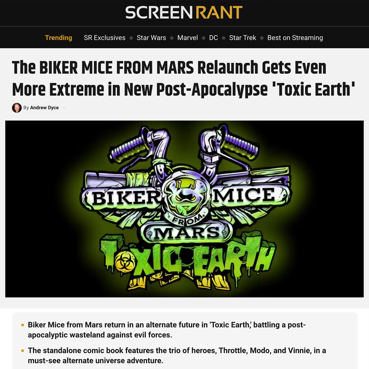 The BIKER MICE FROM MARS Relaunch Gets Even More Extreme in New Post-Apocalypse 'Toxic Earth' screenrant.com/biker-mice-fro…