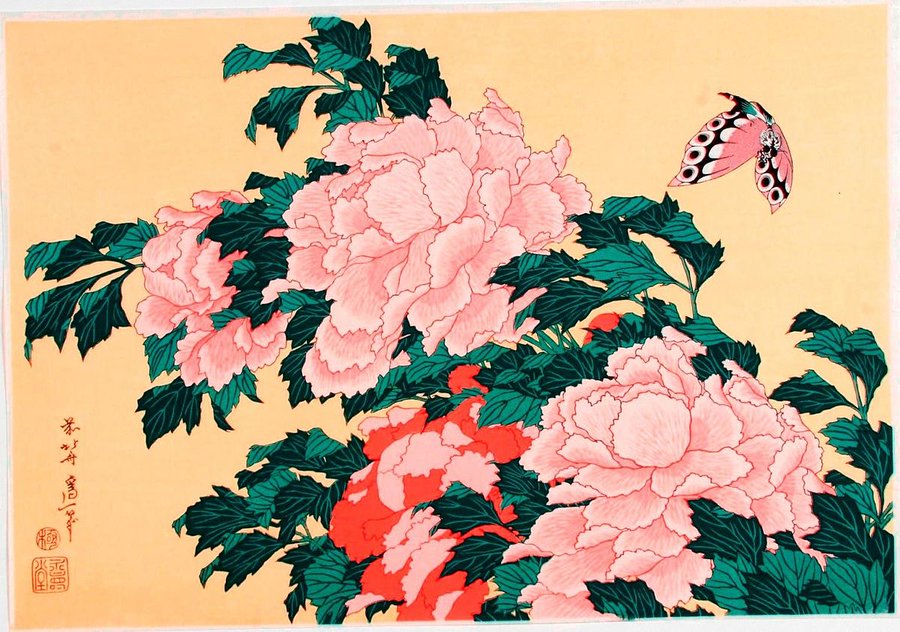 Peonies and blossom by Katsushika Hokusai, late 18th-early 19th century

#ukiyoe #flower #peony