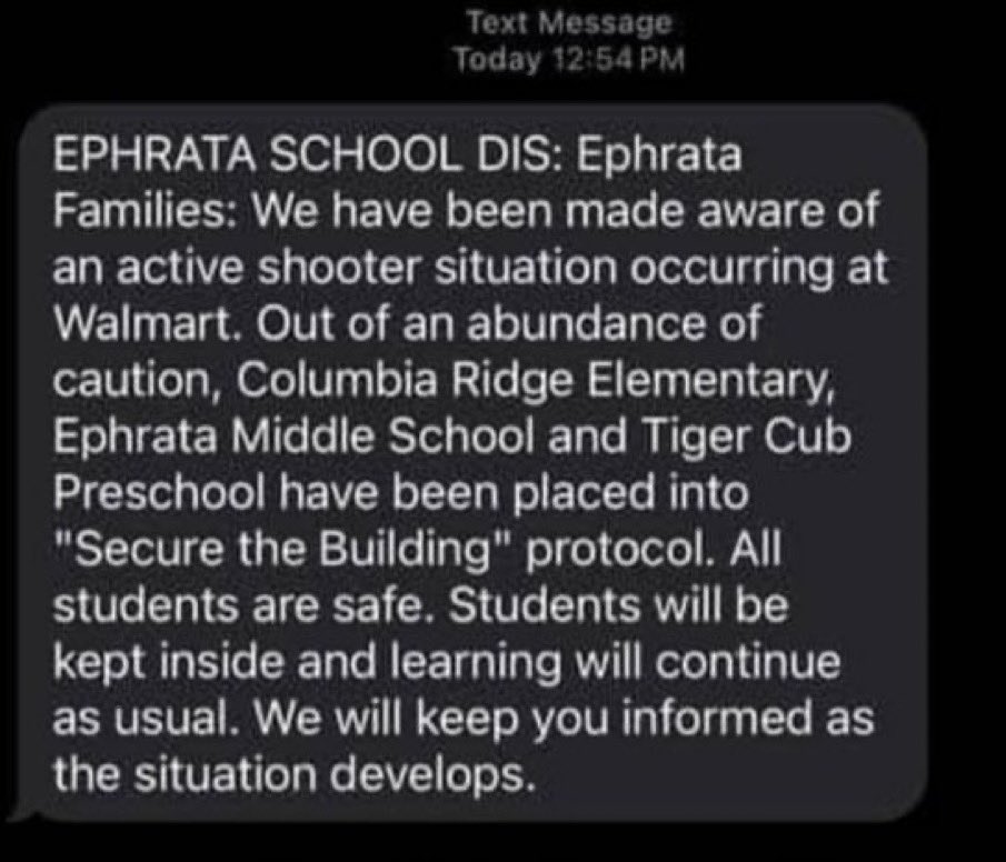 BREAKING: Reports of ‘active shooter’ at Walmart Supercenter in Ephrata, Washington