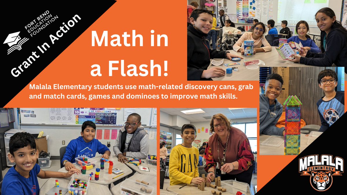 To help students master math skills in a fun and meaningful way, @MYE_Leopards was awarded $1,480 to fund their Math in a Flash! grant. Students use math-related instructional tools to complete individual or small group math lessons and challenges.