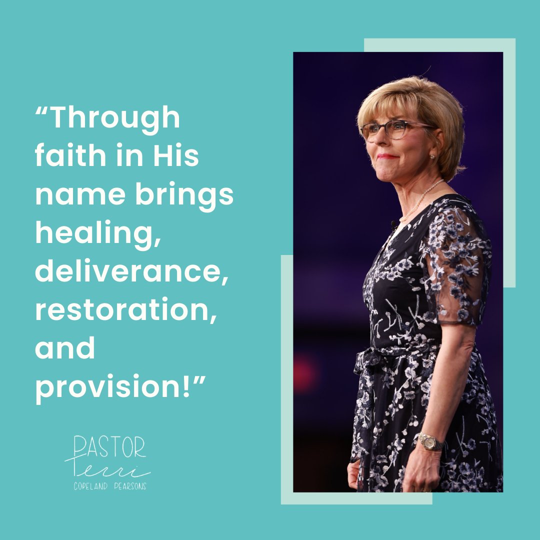 If you believe that the name of Jesus brings healing, deliverance, restoration, and provision, share an “amen!” in the comments! #jesus #healing #deliverance #restoration #provision #terricopelandpearsons