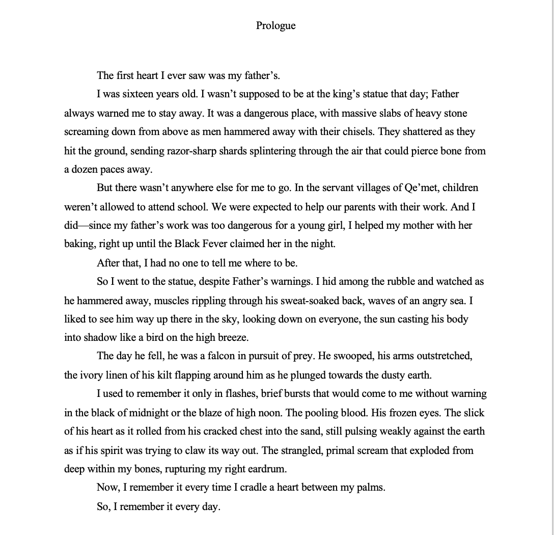 Share the first page of your book (@ editors !!! 🧐 )

Meet DAUGHTERS OF ELUMIS, my YA fantasy currently #onsubmission 

-Inspired by ancient Egyptian mythology ⚖️
-Who dunnit?! ☠️
-Female rage 💢
-'Look what you made me do' meets 'Vigilante Shit' 🗡️ 🐍

#WritingCommunity