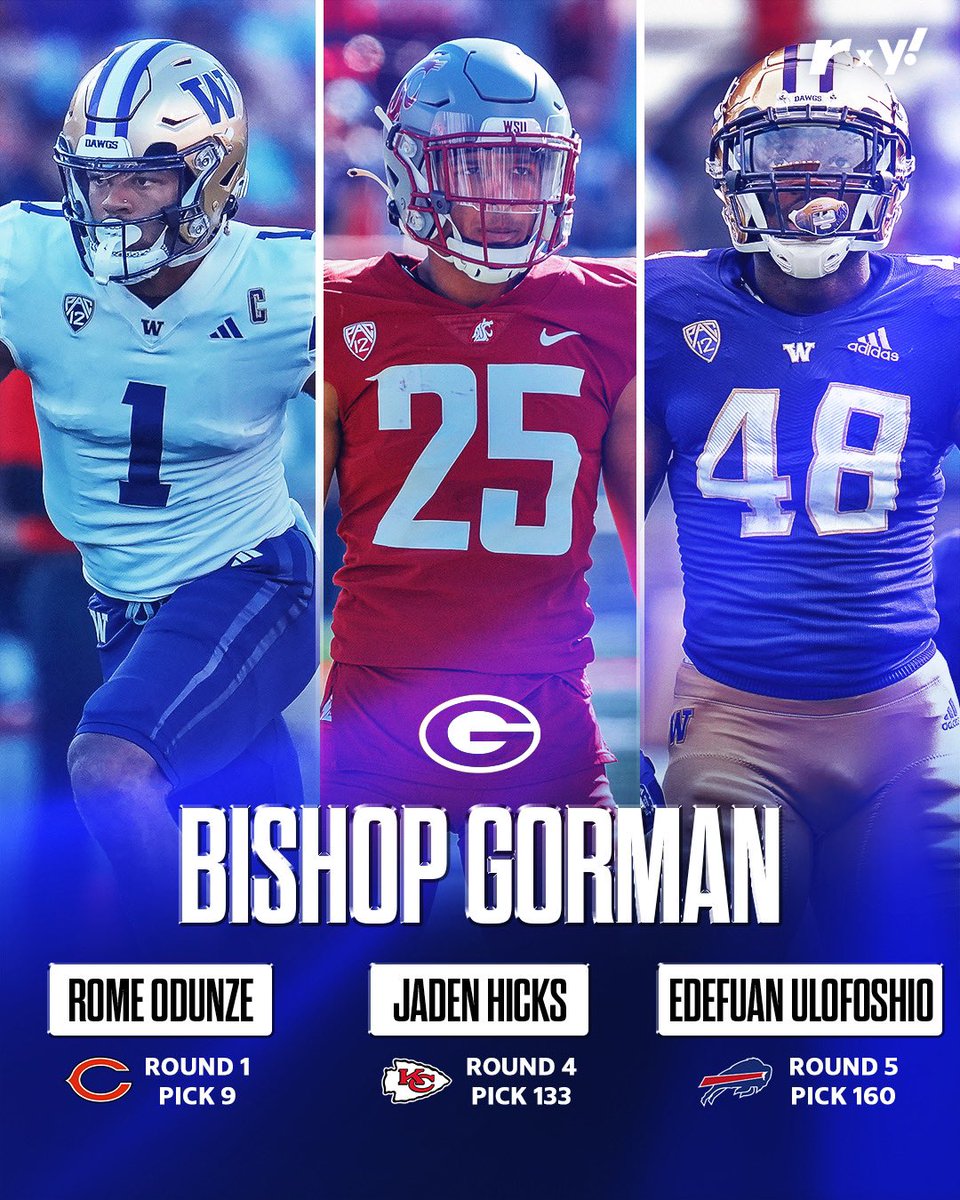 IMG Academy and Bishop Gorman had 3 players selected in the 2024 NFL Draft, which was the most for any high school 🔥