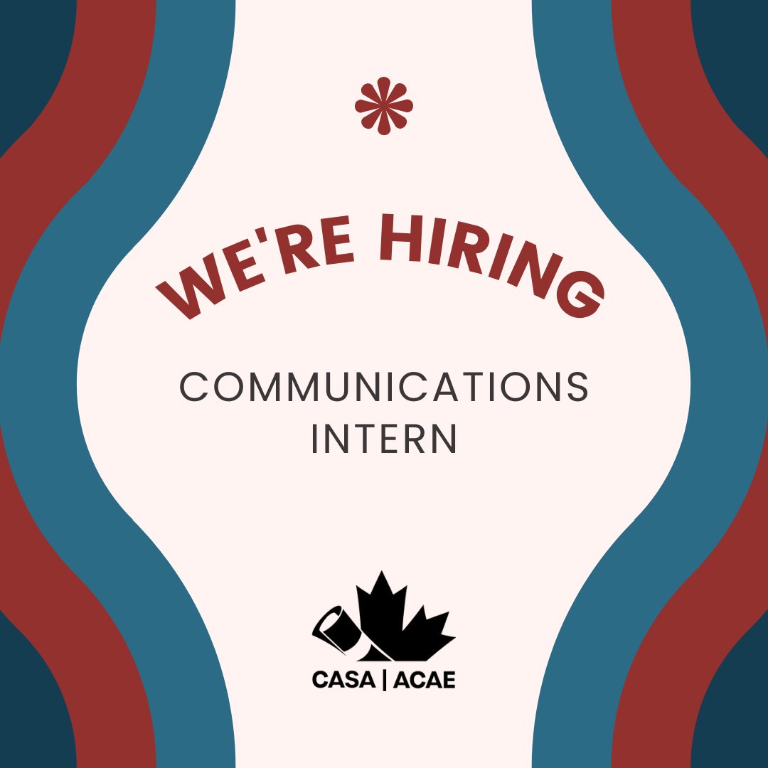 If you're passionate about student advocacy and have an eye for design and social media, apply for the Communications Intern position at CASA!

Click the link for more information on how to apply!

tinyurl.com/ypsdbk7a

#cdnpse #cdnpoli #hiring
