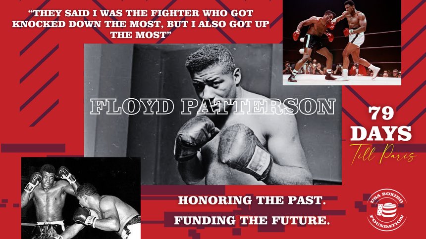 Counting down to the Olympics with boxing legend Floyd Patterson. From Olympic gold to youngest heavyweight champ, Patterson's legacy inspires. Join us as we honor his journey and support future champions. 79 days left to reach our goal. Donate now at givebutter.com/countdowntopar…
