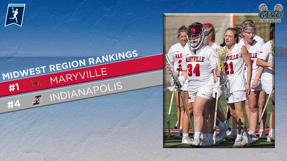 🥍 #D2WLAX REGIONAL RANKINGS @MaryvilleSaints and @UIndyAthletics stand pat in the final Midwest Region rankings! 🔗 GLVCsports.com/WLAXregional #GLVCwlax