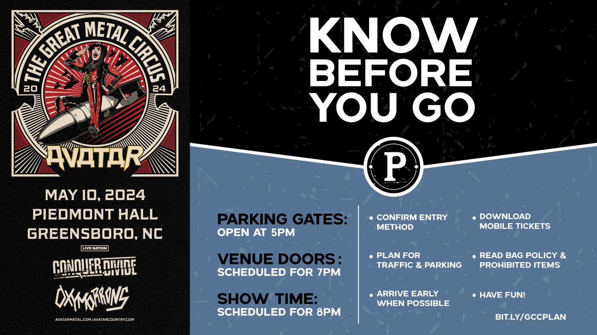 PiedmontHall's tweet photo. ⚠️ Event Information for Avatar at Piedmont Hall on Friday, May 10! ⚠️ 

Tickets: https://t.co/NbFKPfezEs https://t.co/3fKnCSKel8