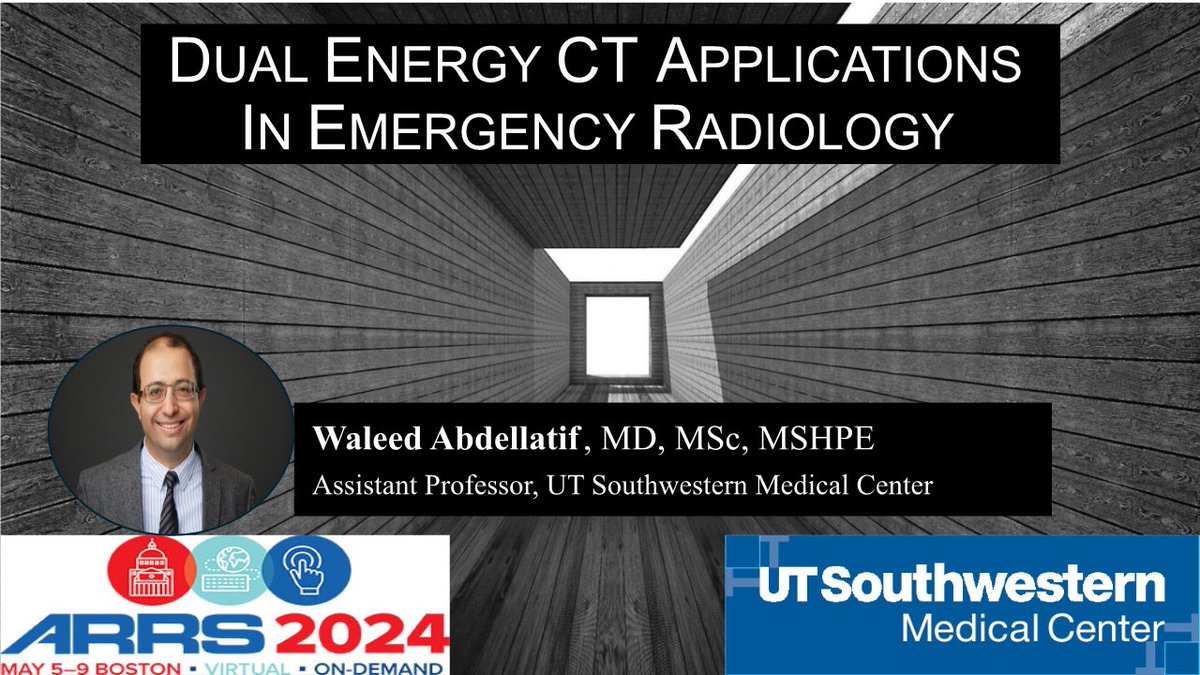 Don’t miss out on this comprehensive review of #DECT tools in the #ED setting #ARRS24 ⏰ 9:20 am 📆 May 9 #Radres #Emerg_Rad #ERad #Radiology #CT #MedEd @Brewington_UTSW @UTSW_Radiology @ERadSociety @CLebedis @ARRS_Radiology @UTSWMedCenter