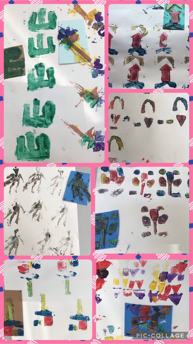 Year one continued their printing explorations this week by creating their own collagraph printing blocks from foam sheets and cardboard.