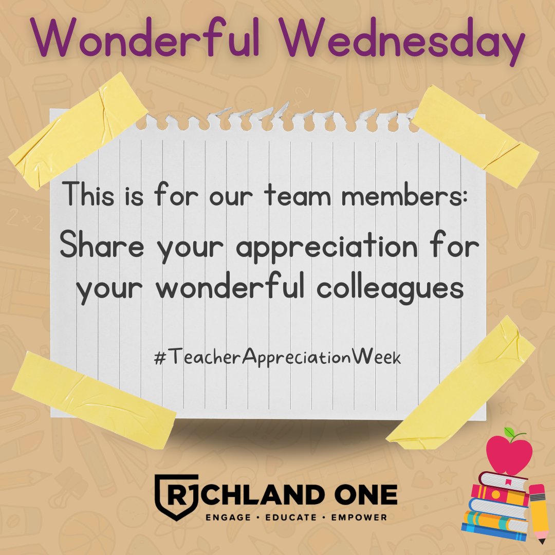 Let's not forget to uplift and appreciate the amazing educators we work with every day. Take a moment to recognize and celebrate those incredible educators in your school! #TeamOne #OneTeam