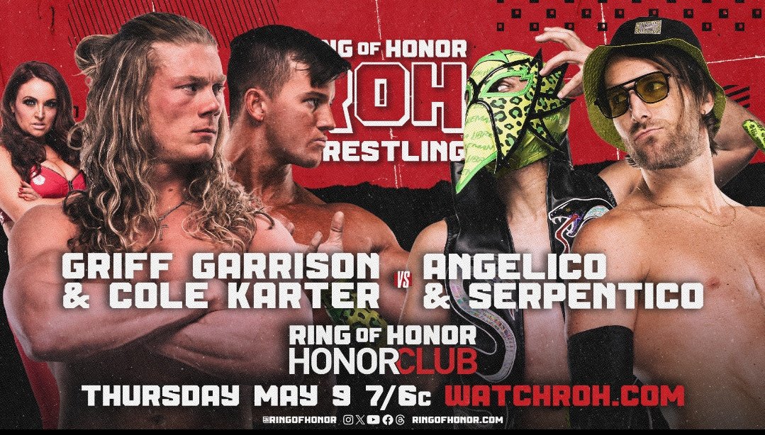 ✨♔♘TOMORROW!♘♔✨

Baby Boys @realcolekarter & @griffgarrison1 w/@MariaLKanellis go to battle once more with SAP, on #ROH #HonorClub!

Let's get that W & slap another L to their W/L column boys! LFG!

➳♡♔🔥😈♘♡➳