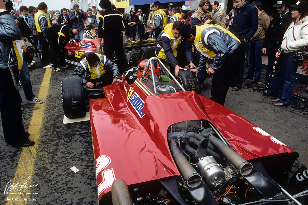 May 8th, 1982, Zolder pitlane. The final act of the drama is about to unfold. Gilles Villeneuve has his eyes set on Didier Pironi in the other Ferrari. Tragedy will soon strike, and Gilles, the Little Prince will lose his life. I was there. So sad.