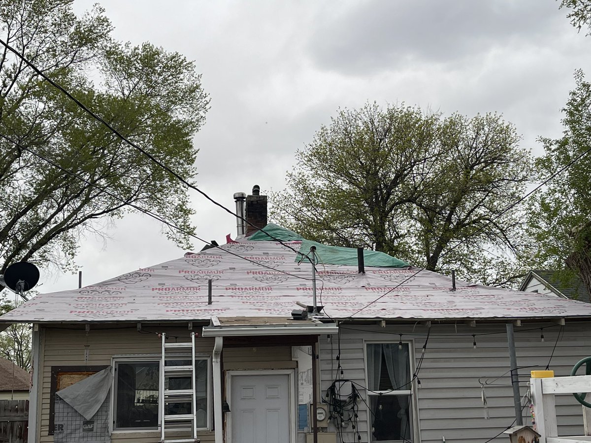 If you’re wondering, I’m still around. This year keeps knocking me on my ass, this months fiasco: the roof must be done by the 20th as per our fucked insurance 🫠 

Here’s progress of the roof. We will have it done, but then we will be changing insurance.