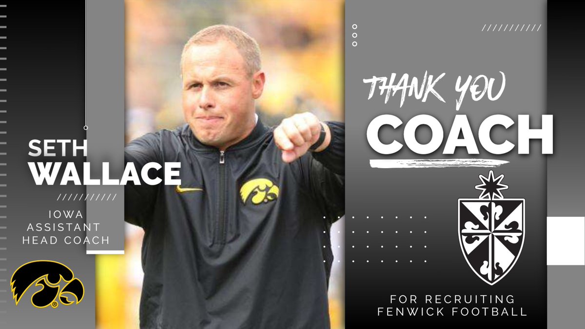 Thank You @HawkeyeFootball Defensive Coordinator Phil Parker @CoachParkerIowa and Assistant Head Coach Seth Wallace @CoachSWallace for stopping by Fenwick High School!