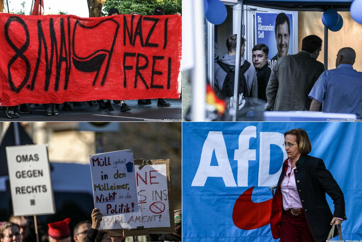 In #Berlin #Blankenburg traf sich heute die AfD im braunen Haus.
#OmasgegenRechts protestierten vor dem Objekt mit etwa 50 Menschen dagegen.
Eine Antifa-Demo zum #TagderBefreiung mit 100 Teilnehmenden reihte sich ebenfalls in die Proteste ein. #B0805
Fotos:flickr.com/photos/presses…