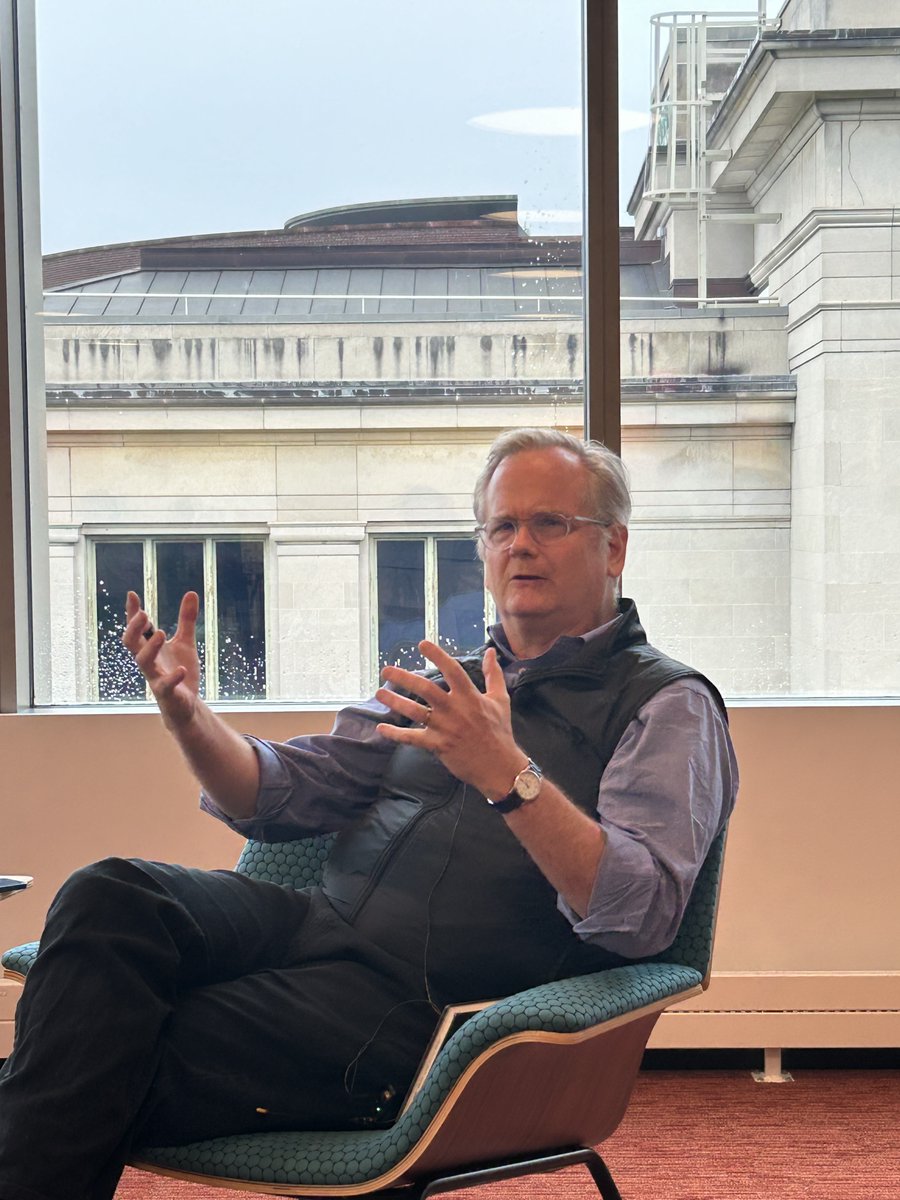 ' We’ll look back & say, ‘you destroyed democracy because you were trying to maximize advertising revenue.' What we need to do is build human resilience against that reality,' says @lessig, thru hard conversations together at the local level - w @ClaudiaChwalisz of @DemocracyNext