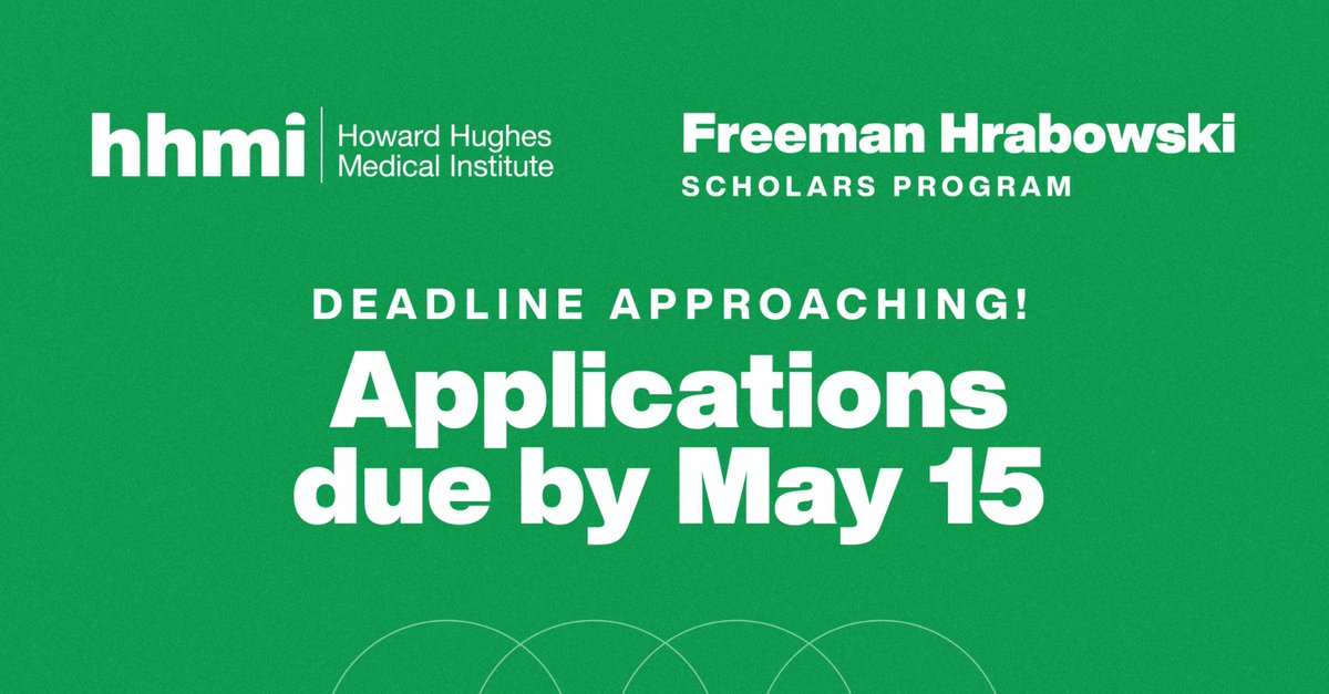 ⏰ One week left!! ⏰ 

The Freeman Hrabowski Scholars Program applications close 3pm ET on May 15! 

🔗 hhmi.news/3UAfdsL