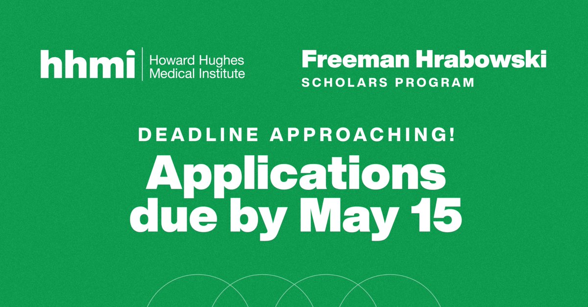 ⏰ One week left!! ⏰ The Freeman Hrabowski Scholars Program applications close 3pm ET on May 15! 🔗 hhmi.news/3UAfdsL