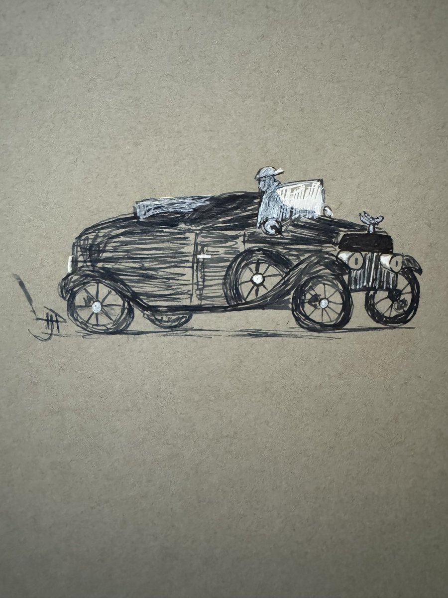 #PruittWrites #sketch #rollsroyce #foutainpen #diamine #prussianblue #jellyroll #sketchbook #art #cars #automobiles #car #automobile #art #americanartist
