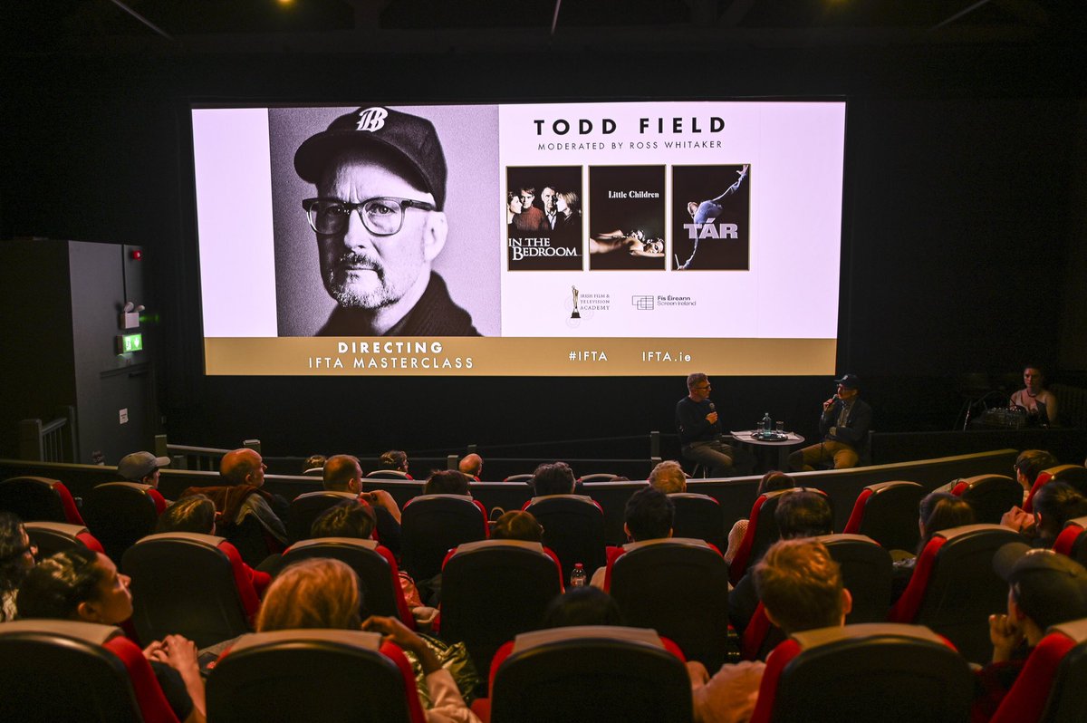 A huge thanks to everyone who attended today’s brilliant masterclass with the inimitable Todd Field, writer and director of Tár and In The Bedroom. The event was moderated by Ross Whitaker, and was supported by Screen Ireland through the Screen Stakeholders Funding Scheme.