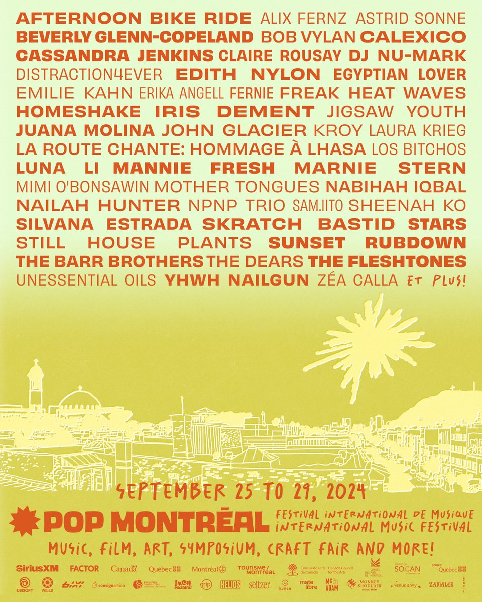 Salut y'all! It's time to unveil our first wave of artists with the freshest music selection in town, blaze it! ꩜ Visit our website to see the line-up and get your tickets: popmontreal.com