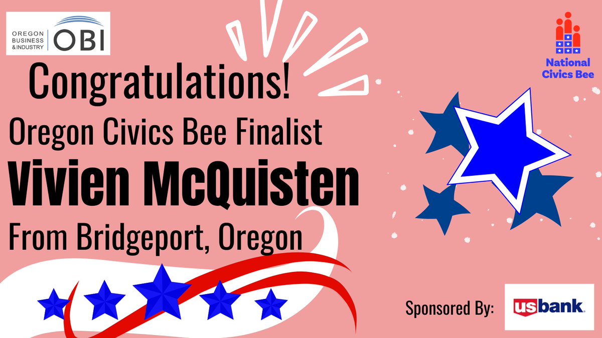 Congratulations Vivien!
#NationalCivicsBee @USCCFoundation #CivicsBuzz