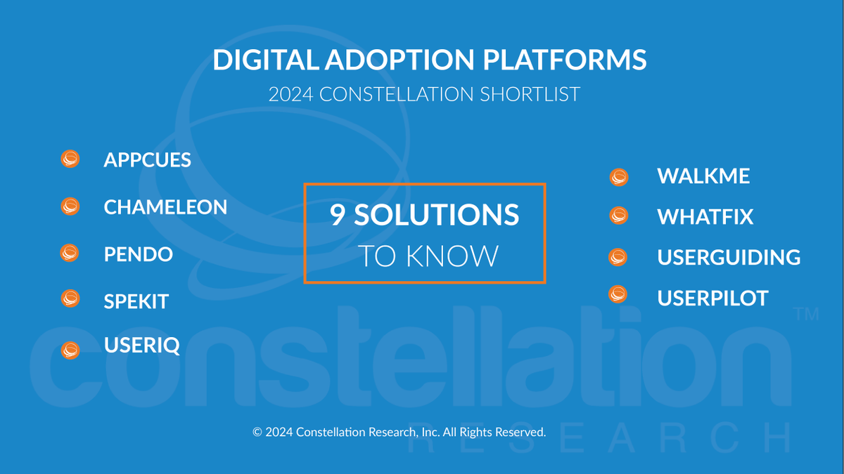 Check out the ShortList for Digital Adoption Platforms by @dhinchcliffe bit.ly/3s34zwB @Appcues @trychameleon @pendoio @spekitapp @UserIQ @WalkMeInc @whatfix @UserGuiding @teamuserpilot