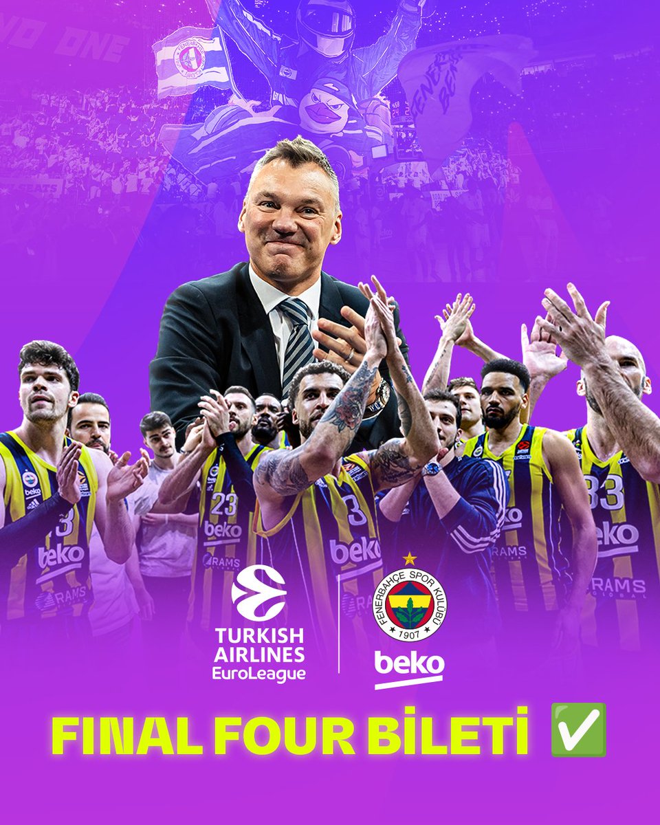 (#EuroLeague) (#YellowLegacy) X'teki bu başlık; Monaco'yu 80-79 yenen Fenerbahçe Beko'nun, Final Four'a yükselmesi üzerine oluşmuştur. Fenerbahçe finale çıkmak için, 24 Mayıs'ta, Ergin Ataman'ın çalıştırdığı Panathinaikos ile mücadele edecek.