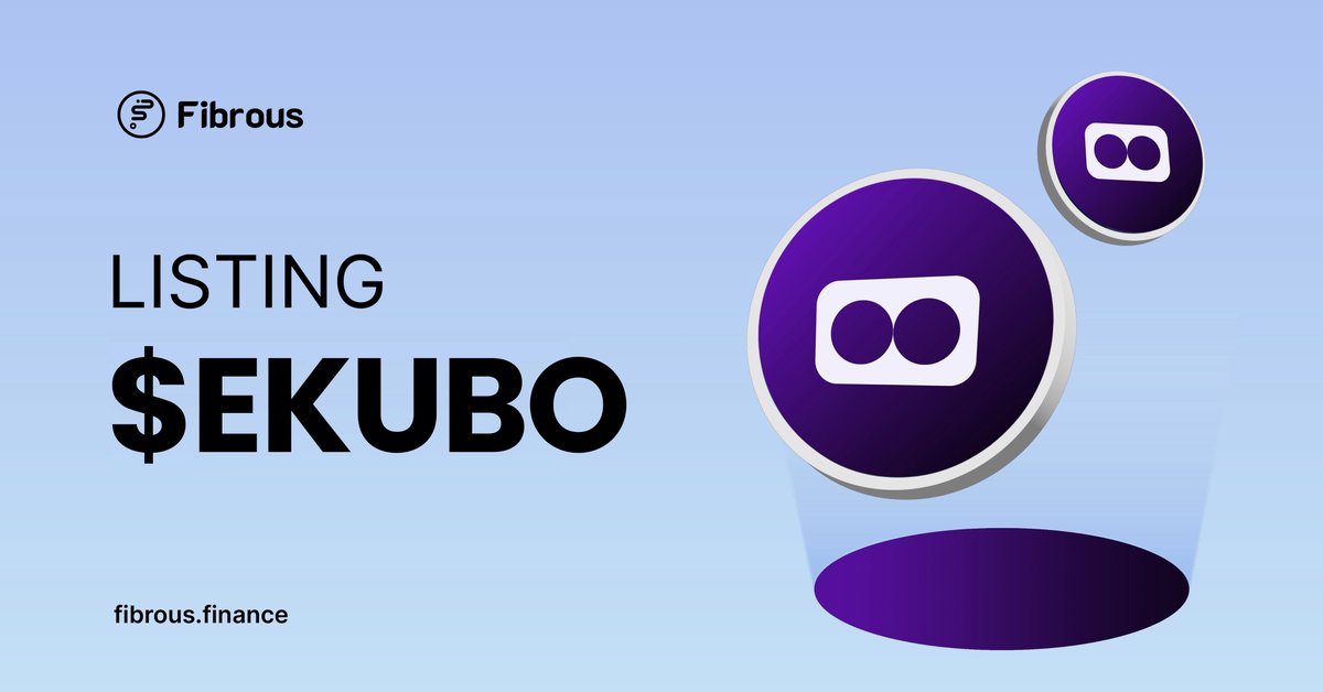 𝐋𝐢𝐬𝐭𝐢𝐧𝐠 𝐀𝐥𝐞𝐫𝐭: $EKUBO by @EkuboProtocol 🔥 $EKUBO isn't just listing on Fibrous — it's setting the Starknet DeFi world on fire! Experience the power of the Starknet ecosystem with best swap rates, only on Fibrous. #GoFibrous🐍
