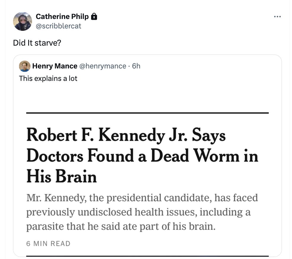 I judge this the best RFK Jr. brain worm joke