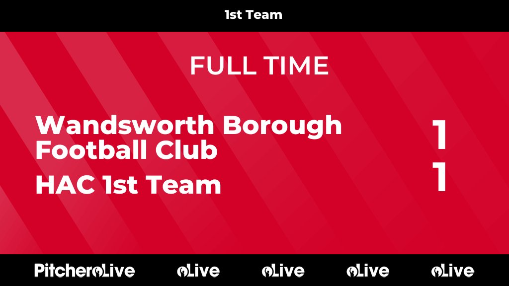 FULL TIME: Wandsworth Borough Football Club 1 - 1 HAC 1st Team #WANHAC #Pitchero wandsworthboroughfootballclub.co.uk/teams/212499/m…