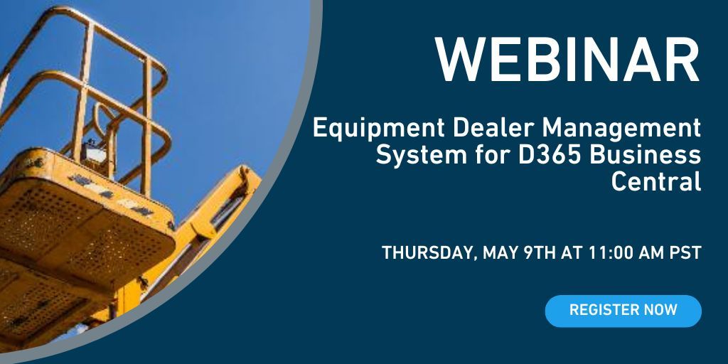 Join us TOMORROW to explore how Dynamics 365 Business Central can revolutionize your equipment dealership. 🛠️💡Don’t miss this chance to enhance your operations. Reserve your spot now! buff.ly/4buoSYY #EquipmentDealer #MSDyn365BC #Dynamics365 #BusinessTransformation