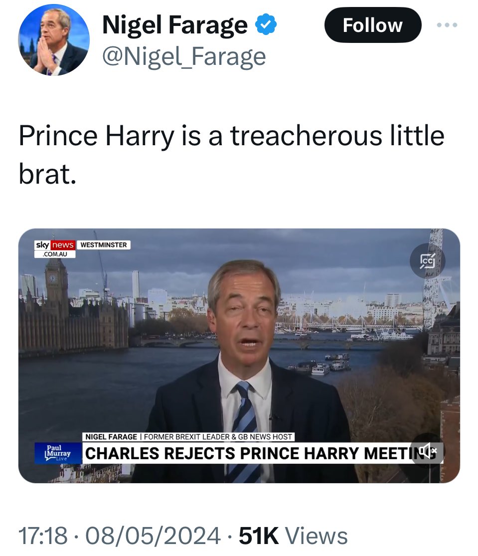 And you, @Nigel_Farage, you’re a traitorous little rat.