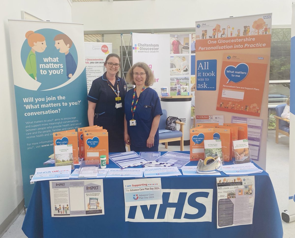 Dying Matters Week (6-10th May 2024) in the GRH atrium today supporting ⁦⁦<a href="/gloshospitals/">Gloucestershire Hospitals NHS Foundation Trust</a>⁩ Specialist Palliative Care Team to raise awareness to people of Glos on #AdvanceCarePlanning #PersonalisedCare #whatmatters ⁦<a href="/One_Glos/">One Gloucestershire Health & Wellbeing Partnership</a>⁩ ⁦<a href="/NHSGlos/">NHS Gloucestershire</a>⁩
