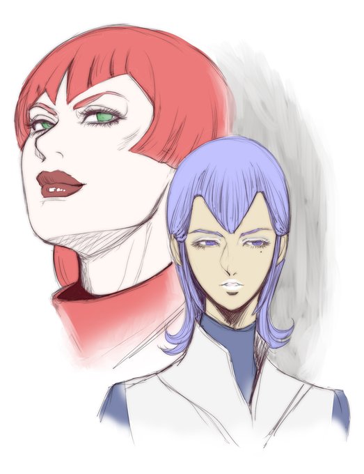 #イデオンの日 
44年前とは・・
昔描いたハルル様とハルル様の彼氏のメールをクソ笑って殺されたルクク様🙂 