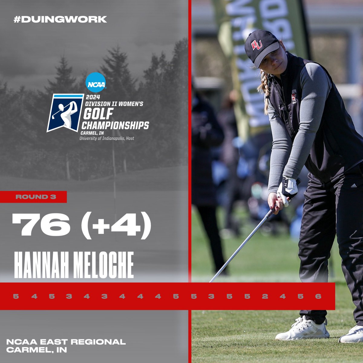 They did it! The women's golf team will be heading to Orlando, FL for the NCAA DII National Championships May 21-25 after finishing 5th at the East Regional. Hannah Meloche was the top finisher for DU in a tie for 8th and shot 76 today. #DUingWork #DUGolf #DUPanthers