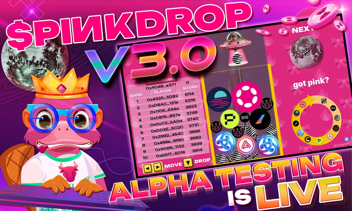 On Wednesdays we shill $PINK! 🎀 🥳 We're proud to announce that #Pinkdrop v3 is now fully on-chain! 🕹️ Alpha testing is already underway with a few OG Pinksters. Get ready for the official launch coming very soon!