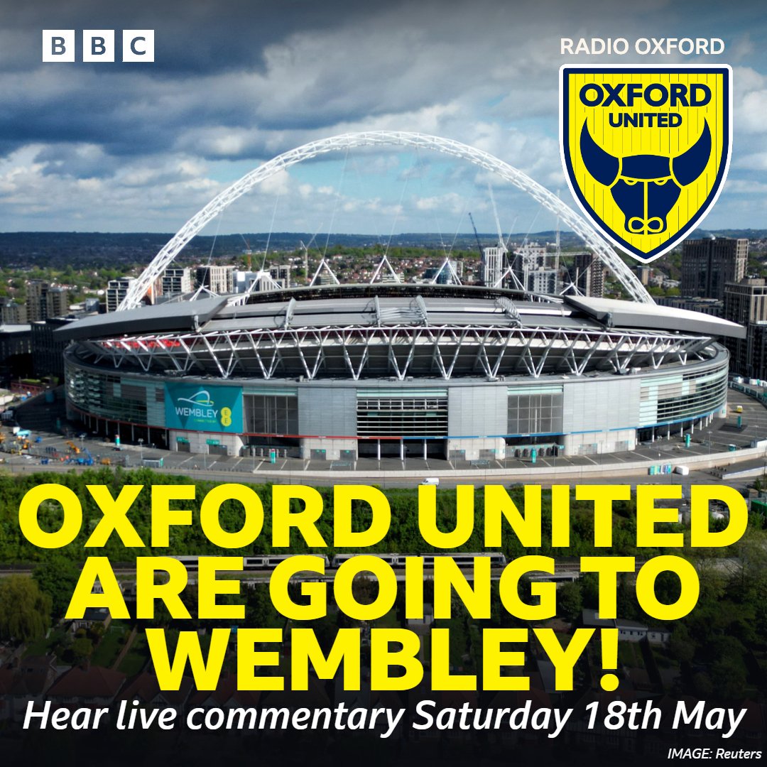 OXFORD UNITED ARE GOING TO WEMBLEY!! 🙌 💛

📻 Join us on Saturday 18th May for live commentary of the League One playoff final @OUFCOfficial v @OfficialBWFC 

#oufc #coyy