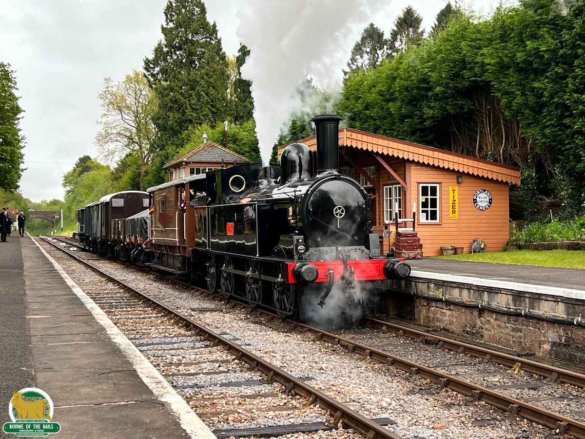 London & North Western Railway Webb Tank No.1054 stands at Crowcombe Heathfield with the demonstration goods train.

5th May 2024.
