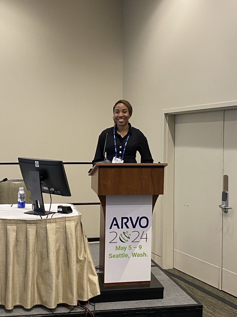 NM Ophthalmology Resident, Maryam Ige, MD, presenting, “Racial and ethnic #disparities in quality of care among patients with newly-diagnosed #glaucoma – a multicenter study” funded by NEI HealthDoc. @ARVOinfo #ARVO24