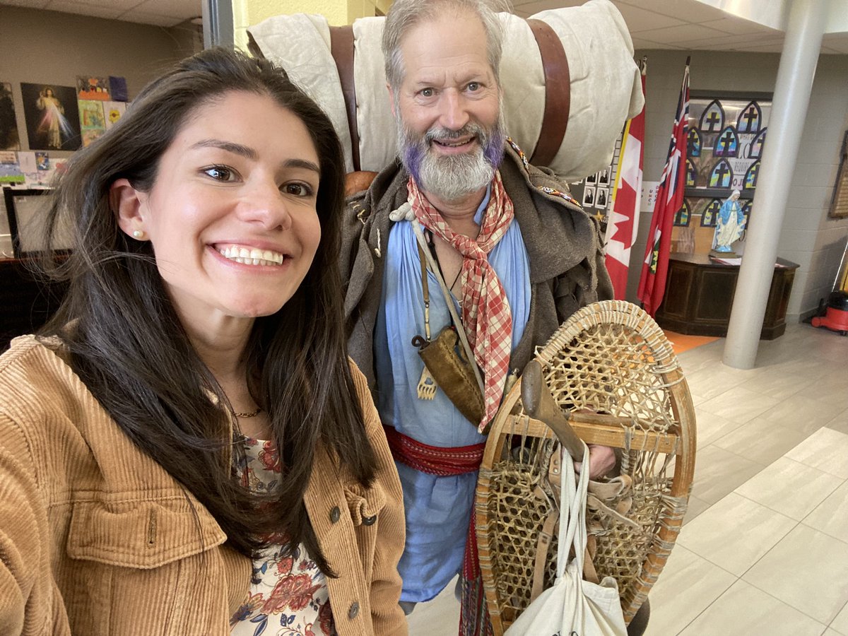 We welcomed an authentic voyageur today <a href="/MarkLion14/">St. Mark School</a> who spoke to us about the importance of survival, trade, food, music, dancing  and customs as part of our French Canadian heritage.