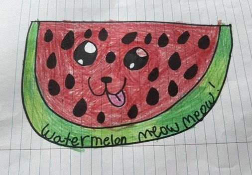 The world needs more artists, musicians, creators … love this artwork inspired by our song. #watermelonmeowmeow